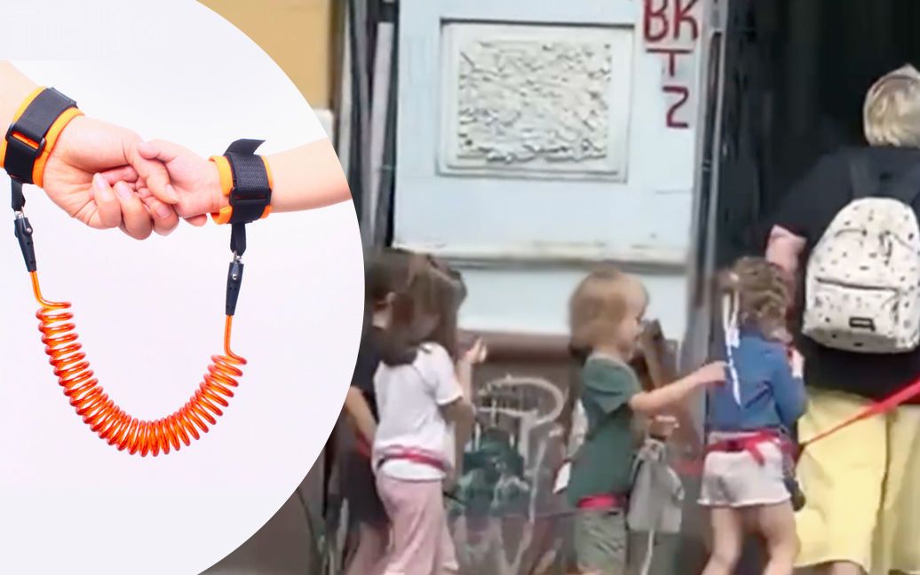 У Києві жінка посадила дітей на повідок під час прогулянки: відео шокувало мережу ➤ Prozoro.net.ua