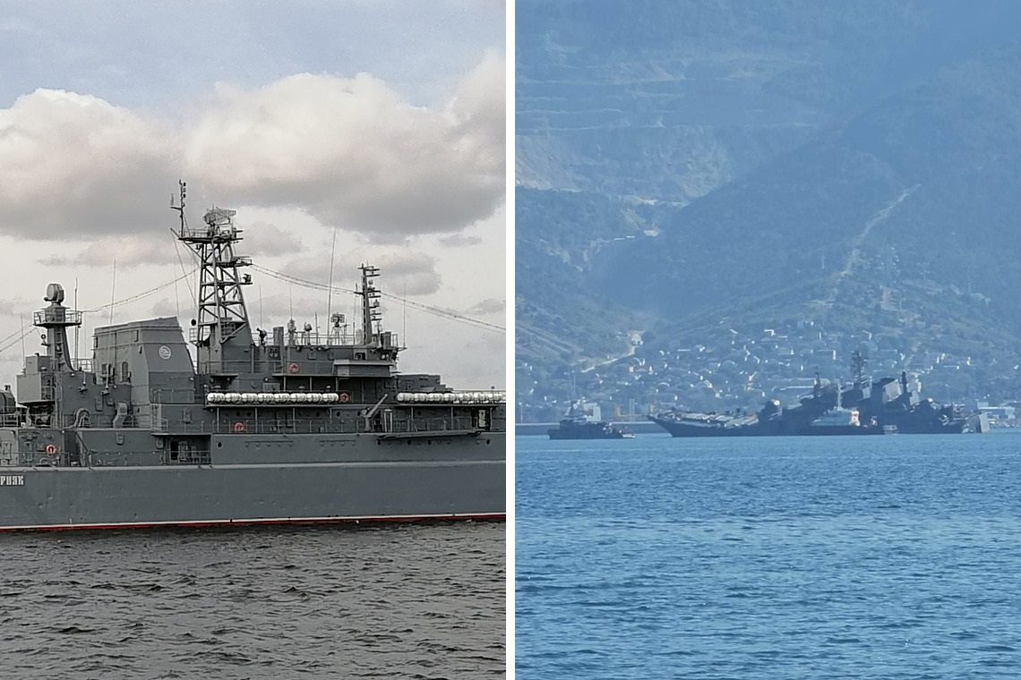 У Чорному морі почав тонути десантний корабель росіян: відео ➤ Prozoro.net.ua