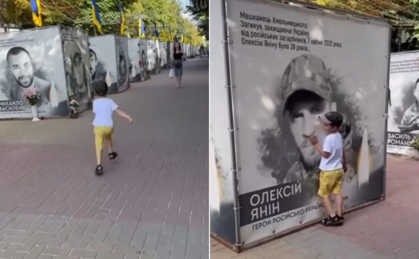 Хлопчик прийшов до тата на пам’ятній дошці полеглих: до сліз (відео) ➤ Prozoro.net.ua