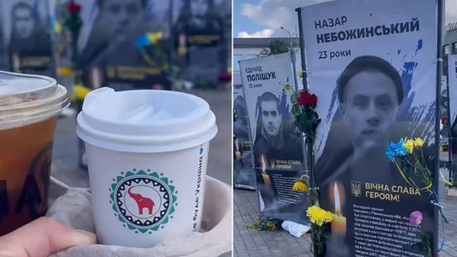 Українка носить каву загиблому на війні коханому: відео