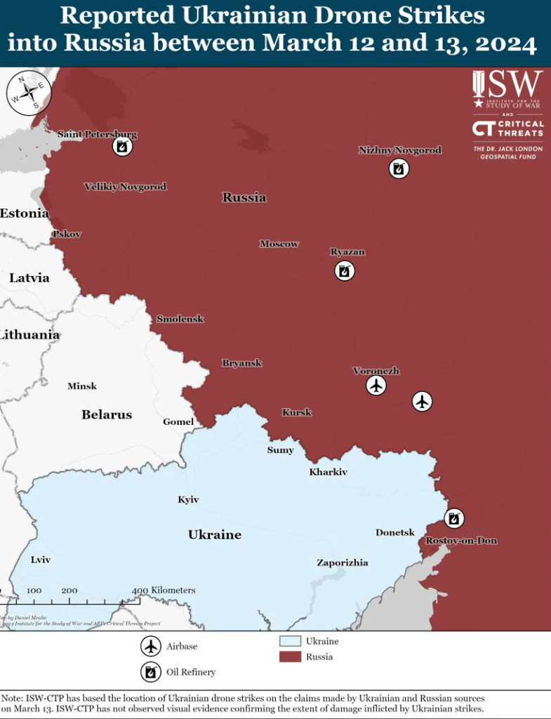 Атаки украинских БПЛА на Россию: аналитики ISW оценили последствия 2 Атаки украинских БПЛА на Россию: аналитики ISW оценили последствия