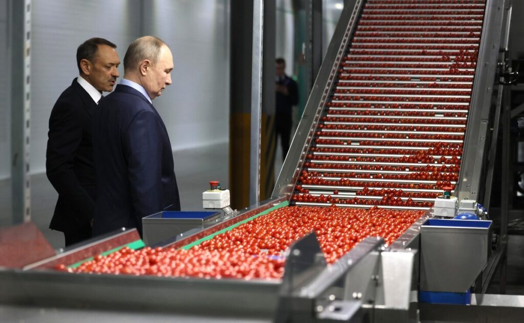 Путину показали работа, умеющего срывать помидоры: фото