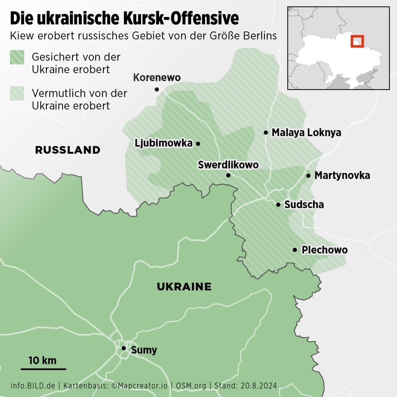 ВСУ начинают битву за следующий крупный посёлок на Курщине: Bild