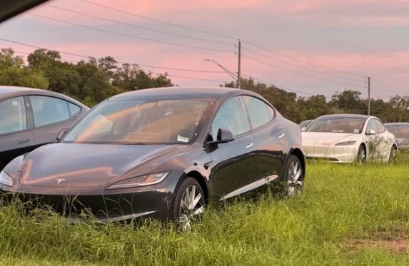 Сотни новых электрокаров Tesla бросили в поле (фото) ➤ Prozoro.net.ua