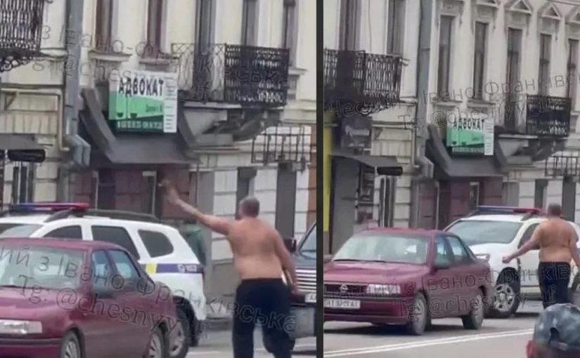 В Коломне мужчина бросал фекалии в полицейское авто: момент попал на видео ➤ Prozoro.net.ua