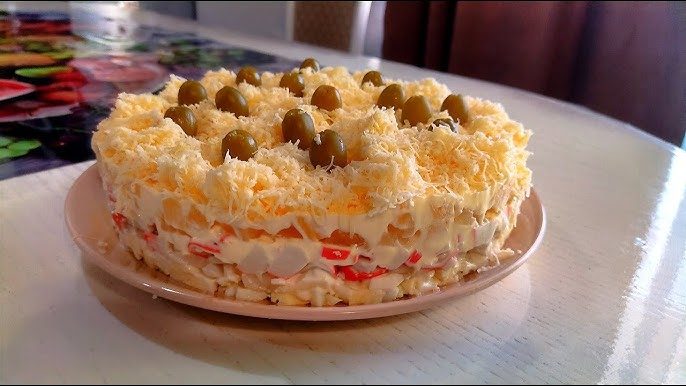 Салат «Крабовая шуба» для пасхального стола