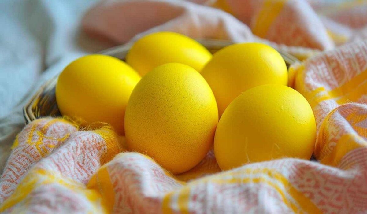 Чтобы получить ярко-желтые яйца, покрасьте их этим способом