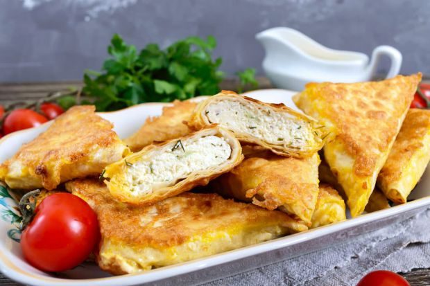Ленивые пирожки из лаваша с мясом и сыром без выпечки