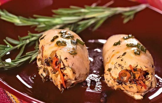 Фаршированное куриное филе с грибами