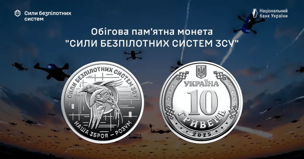 В Україні випустили нову монету на честь Сил безпілотних систем ЗСУ (фото) 3 В Україні випустили нову монету на честь Сил безпілотних систем ЗСУ (фото)