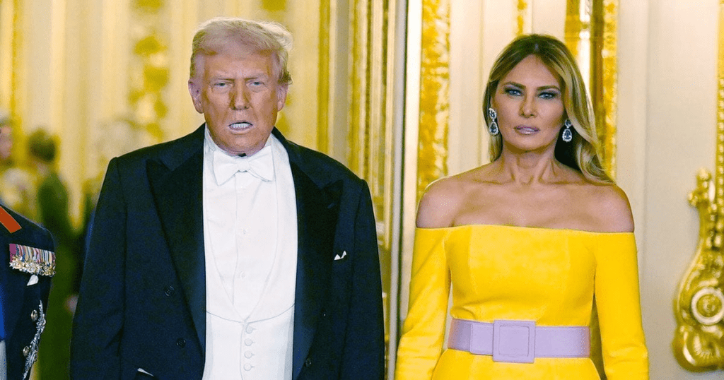 Вишуканий жест: Меланія Трамп постала перед королем у сміливому вбранні 3 Вишуканий жест: Меланія Трамп постала перед королем у сміливому вбранні