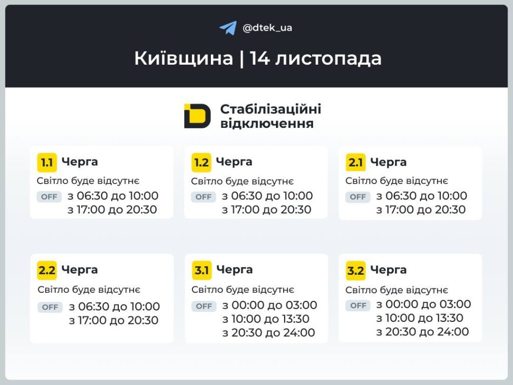 Кто будет без света: обновленные графики на 14 ноября 8 Кто будет без света: обновленные графики на 14 ноября