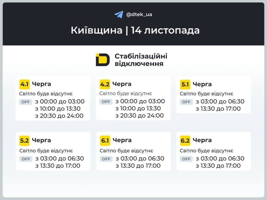 Кто будет без света: обновленные графики на 14 ноября 7 Кто будет без света: обновленные графики на 14 ноября
