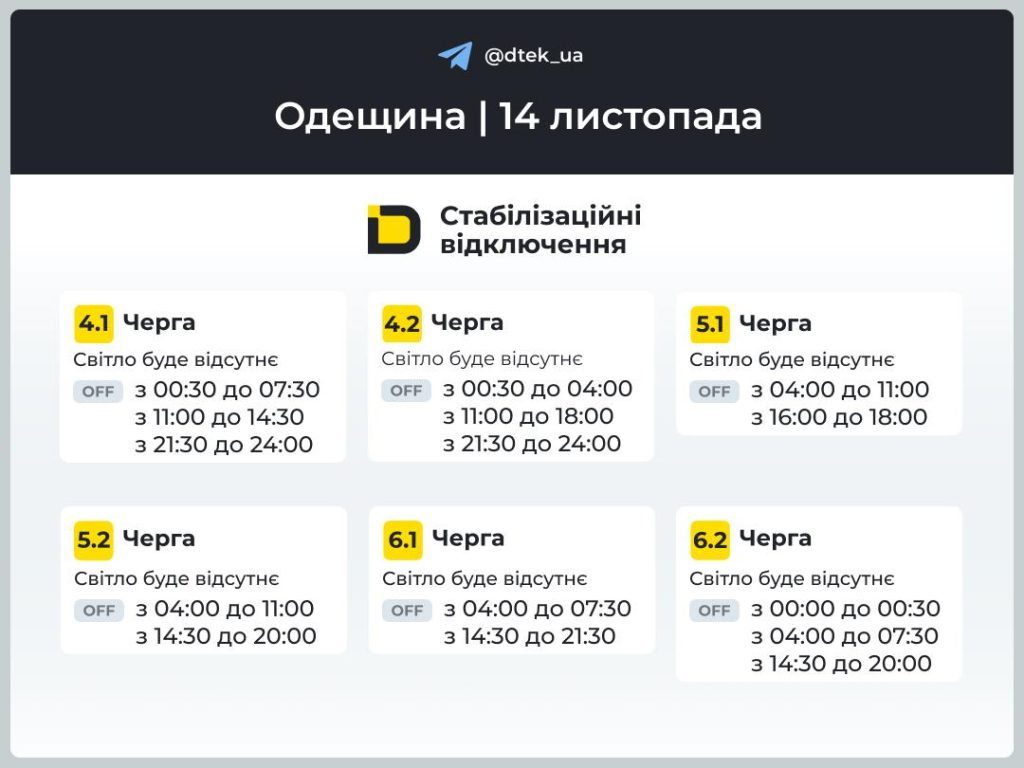 Кто будет без света: обновленные графики на 14 ноября 5 Кто будет без света: обновленные графики на 14 ноября