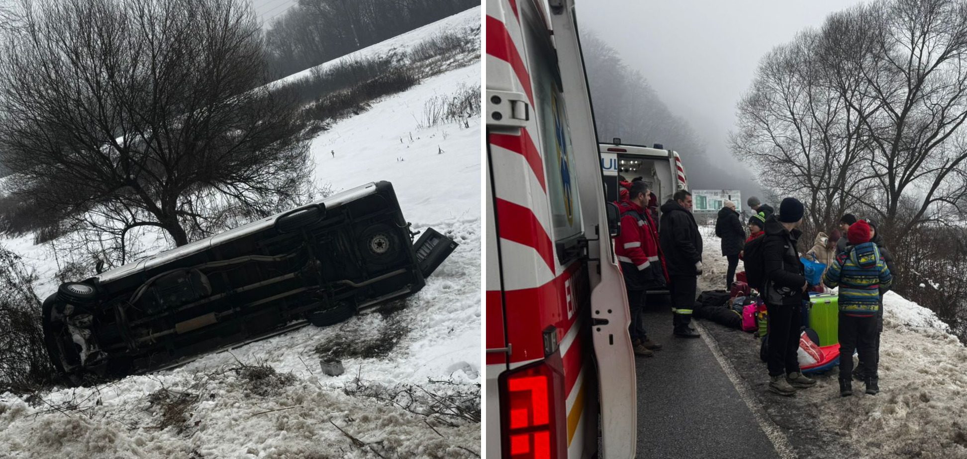 На Закарпатті автобус із дітьми злетів у кювет: є постраждалі (фото) ➤ Prozoro.net.ua