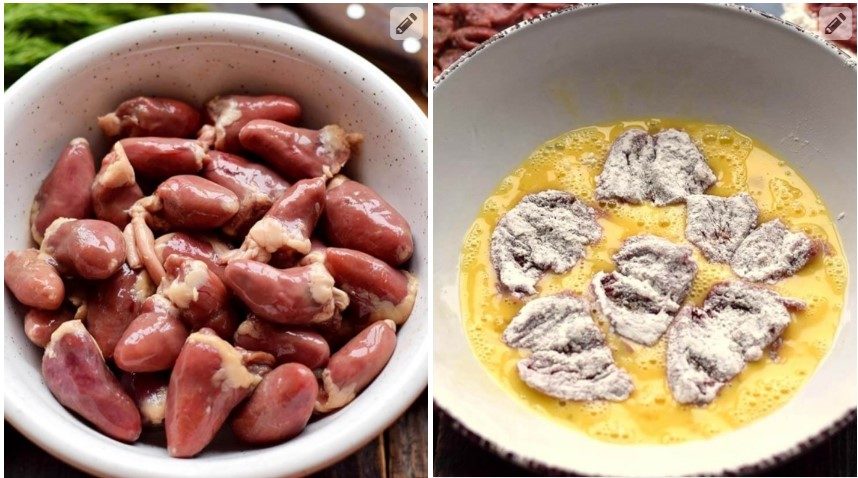 Отбивные из куриных сердечек: простой рецепт