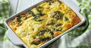 Нежная запеканка с брокколи и курицей