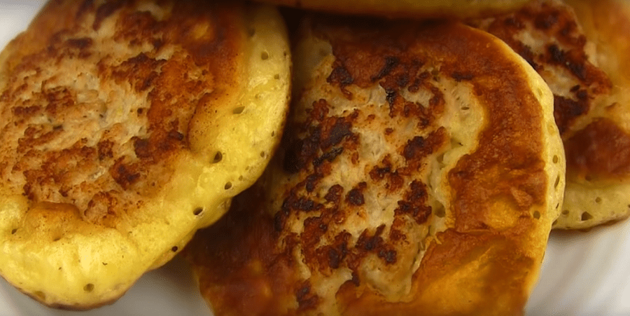 Оладьи на кефире с мясной начинкой