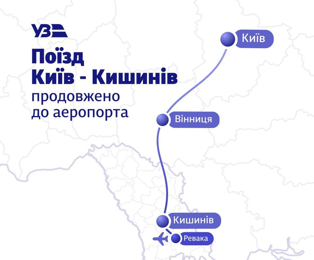 «Укрзалізниця» запускає рейс з Києва в аеропорт Кишинева