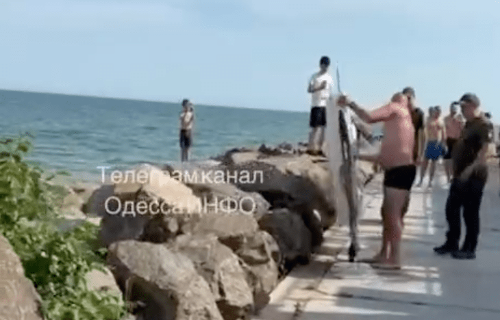 В Одессе турист вытащил из моря дрон РФ и отнес его военным
