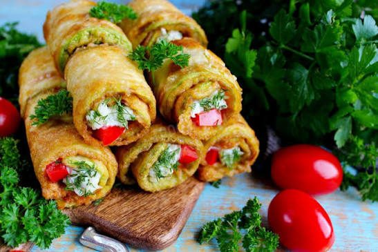 Рулетики из кабачков с фаршем в духовке