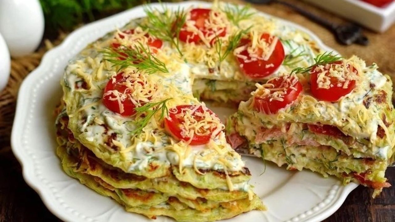 Кабачковый торт с грибами и сырным кремом ➤ Главное.net